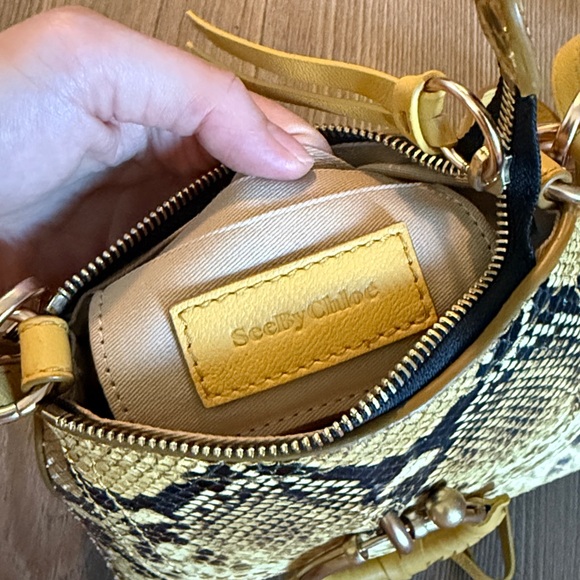 Like new SEE BY CHLOÉ Joan Mini Snake Print Bag - Picture 6 of 8